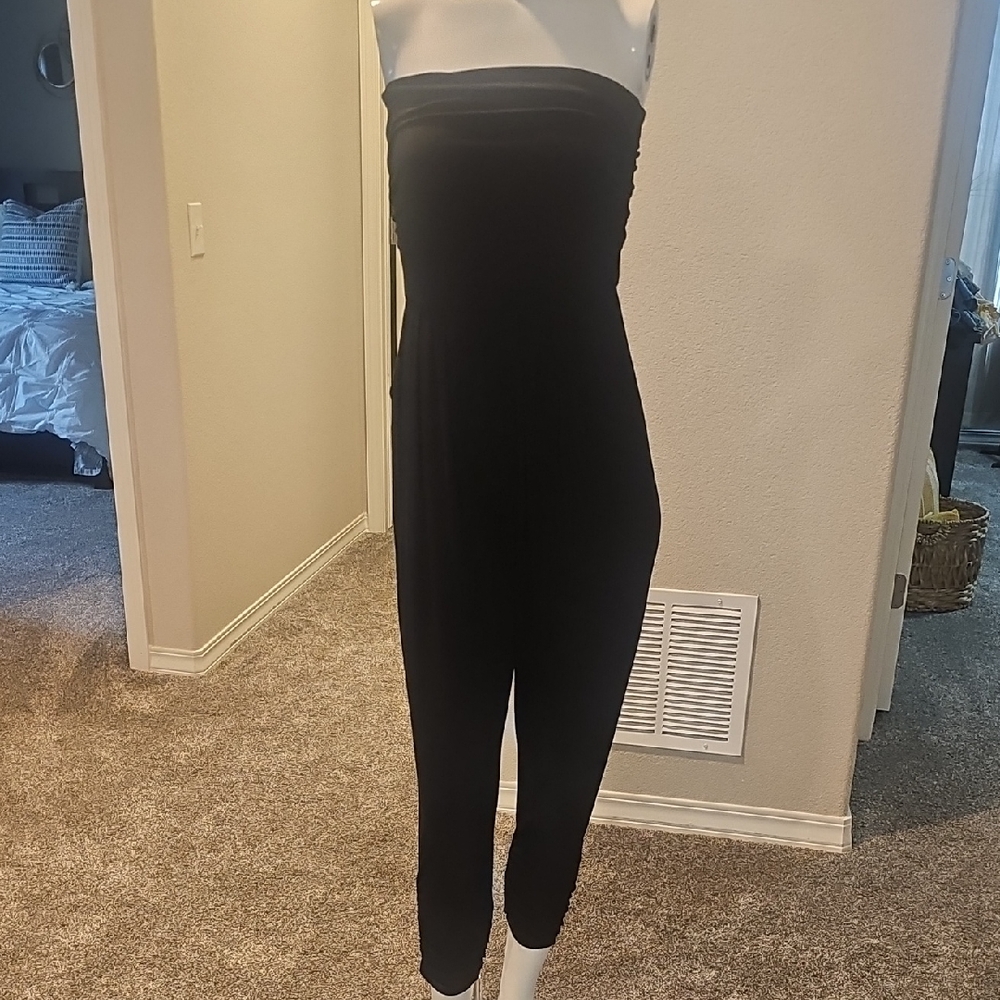 Elegant Black Strapless Jumpsuit